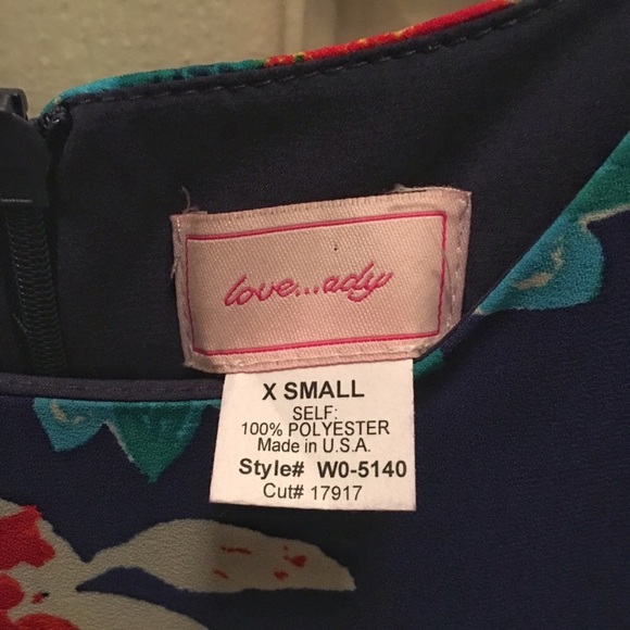 Love...Ady Blue Floral Shift Dress XS - Picture 5 of 6